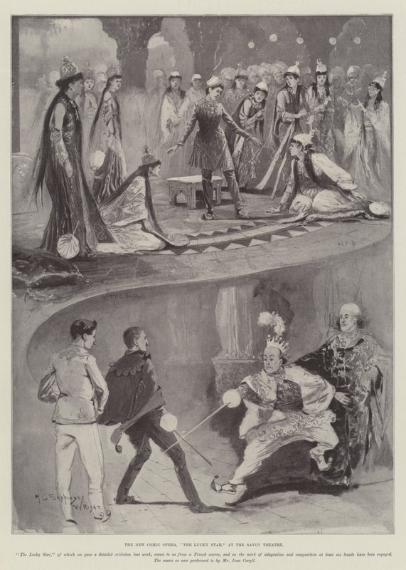La Nueva Ópera Cómica, La Estrella de la Suerte, en el Teatro Savoy de Henry Charles Seppings Wright