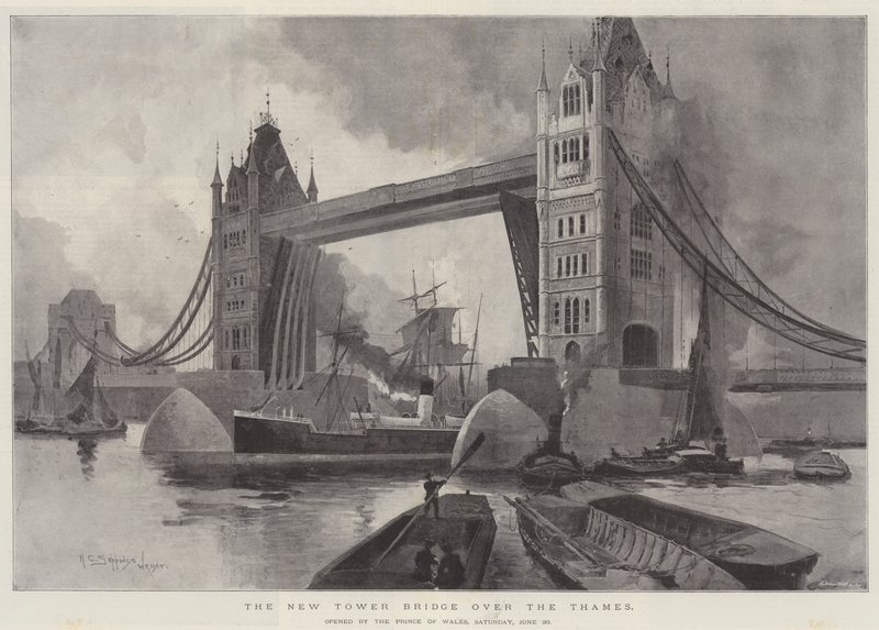 El nuevo Puente de la Torre sobre el Támesis, inaugurado por el Príncipe de Gales, sábado, 30 de junio de Henry Charles Seppings Wright