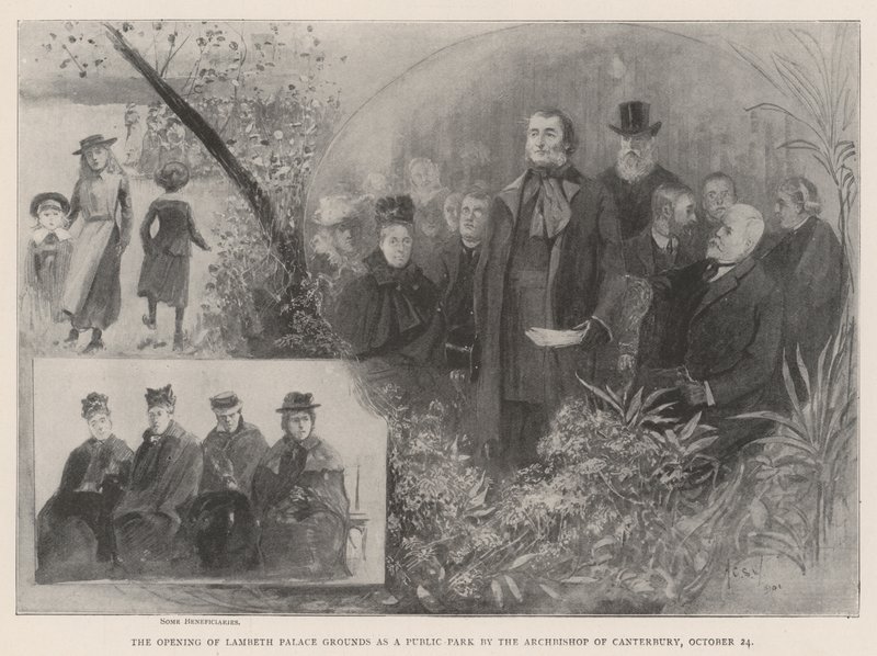 La Apertura de los Jardines del Palacio de Lambeth como Parque Público por el Arzobispo de Canterbury, 24 de octubre de Henry Charles Seppings Wright