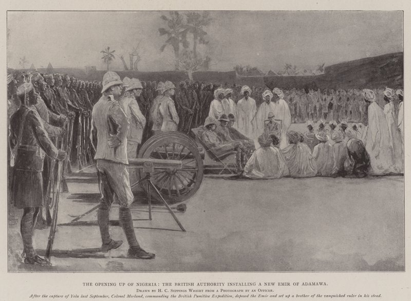 La apertura de Nigeria, la autoridad británica instalando un nuevo Amir de Adamawa de Henry Charles Seppings Wright