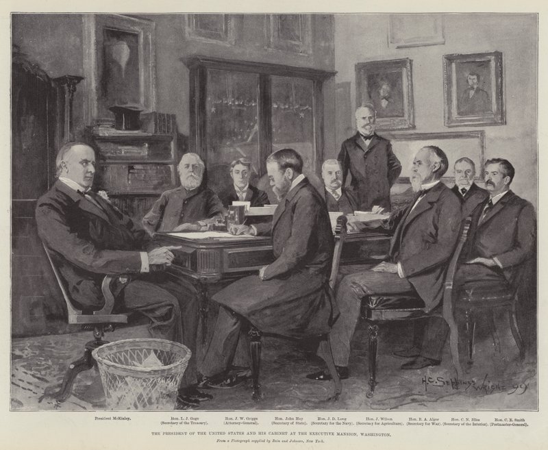 El Presidente de los Estados Unidos y su Gabinete en la Mansión Ejecutiva, Washington de Henry Charles Seppings Wright