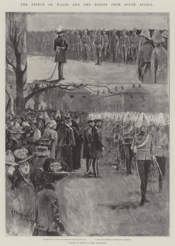El Príncipe de Gales y las Tropas de Sudáfrica de Henry Charles Seppings Wright