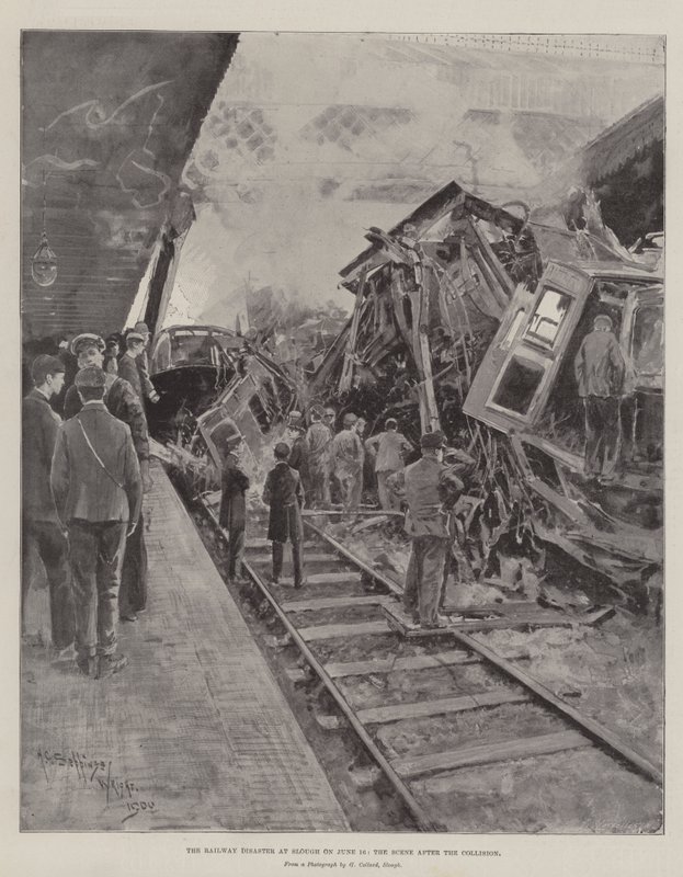 El desastre ferroviario en Slough el 16 de junio, la escena después de la colisión de Henry Charles Seppings Wright
