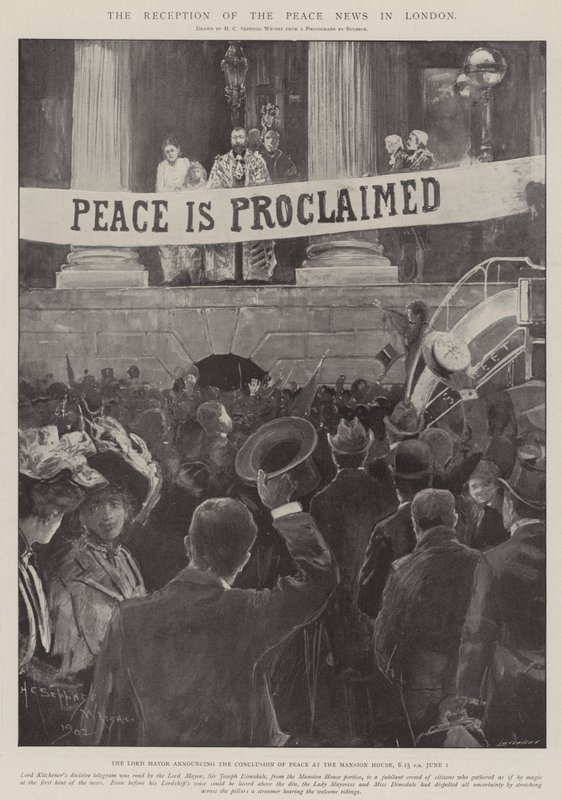 La recepción de las noticias de paz en Londres de Henry Charles Seppings Wright