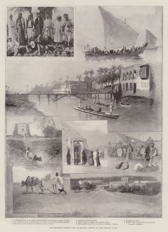El supuesto avance francés en Mascate, escenas en el Golfo Pérsico de Henry Charles Seppings Wright