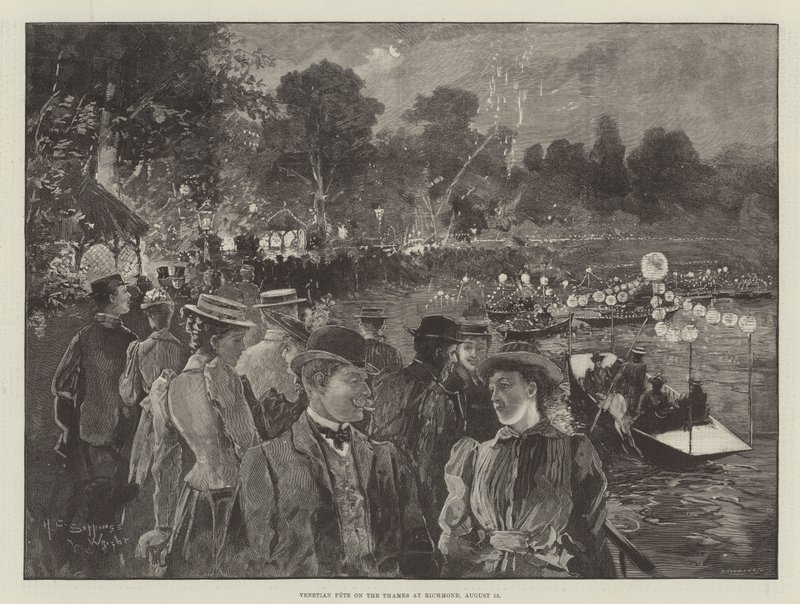 Fiesta veneciana en el Támesis en Richmond, 15 de agosto de Henry Charles Seppings Wright