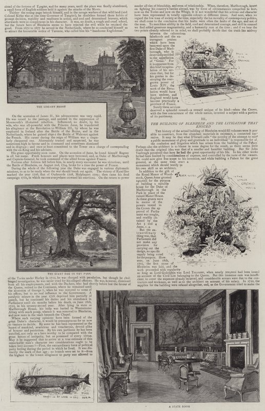 Palacio de Blenheim ilustrado de Henry Edward Tidmarsh