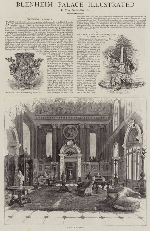 Palacio de Blenheim ilustrado de Henry Edward Tidmarsh
