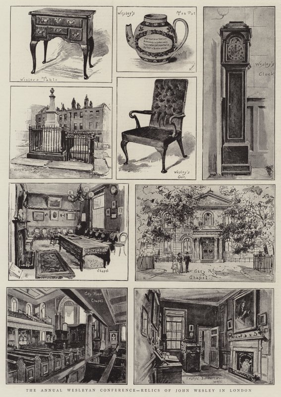 La Conferencia Anual Wesleyana, reliquias de John Wesley en Londres de Henry Edward Tidmarsh