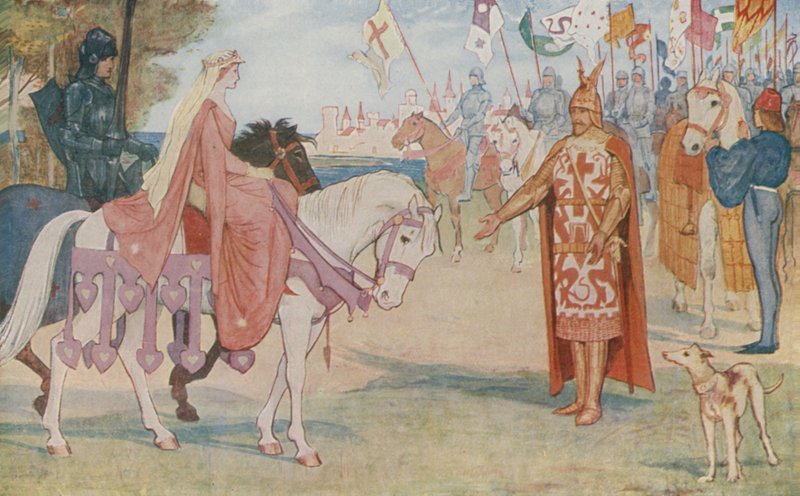 Lancelot lleva a Guenevere a Arturo de Henry Justice Ford
