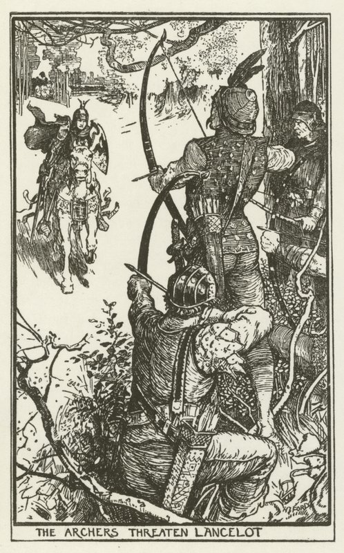 Los arqueros amenazan a Lancelot de Henry Justice Ford