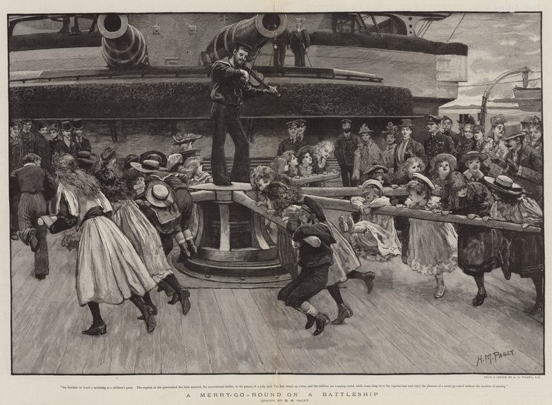 Un carrusel en un acorazado de Henry Marriott Paget