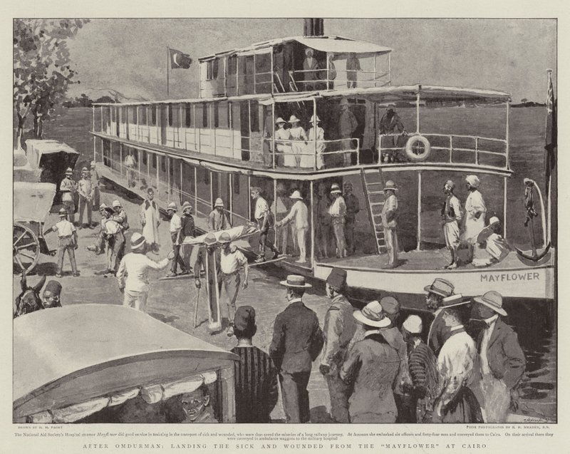 Después de Omdurman, desembarcando a los Enfermos y Heridos del Mayflower en El Cairo de Henry Marriott Paget
