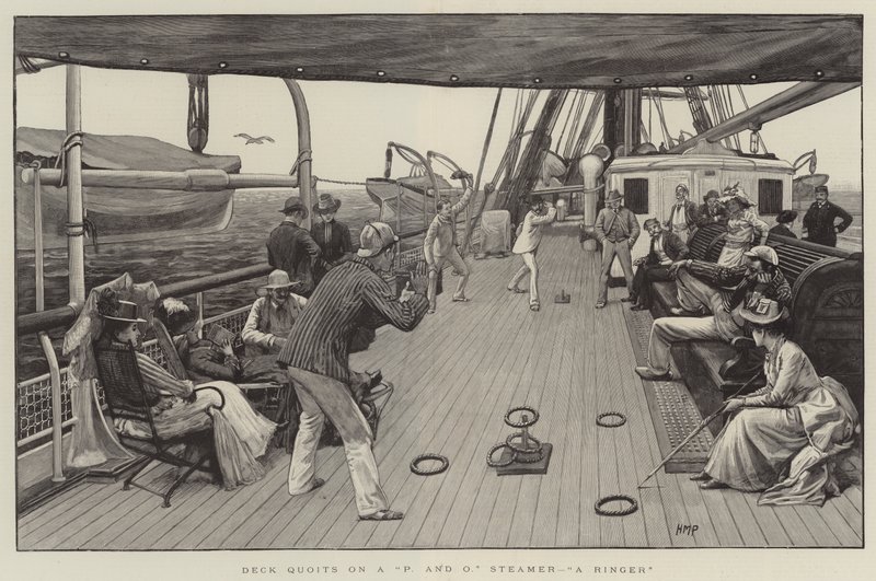 Quoits en la cubierta de un barco de P y O, Un Ringer de Henry Marriott Paget