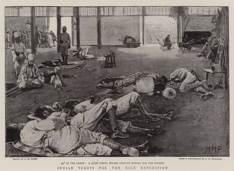 Tropas indias para la expedición del Nilo de Henry Marriott Paget
