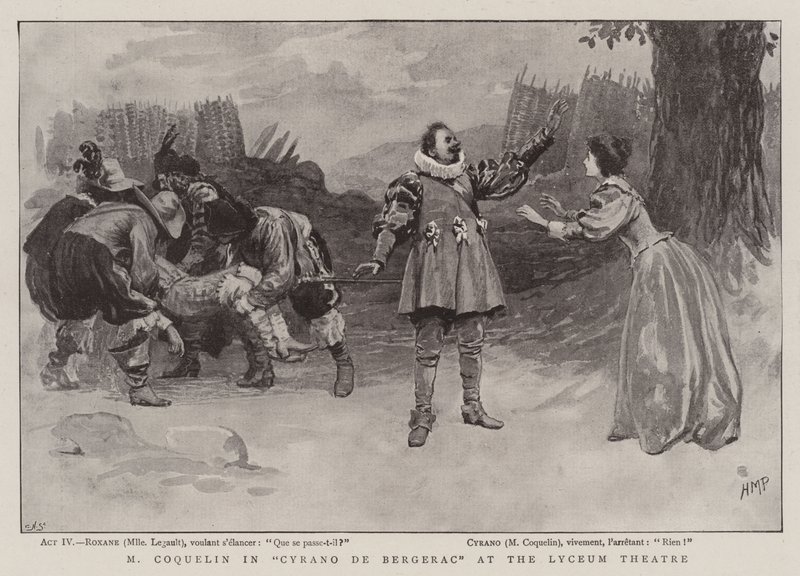 M Coquelin en Cyrano de Bergerac en el Teatro Lyceum de Henry Marriott Paget