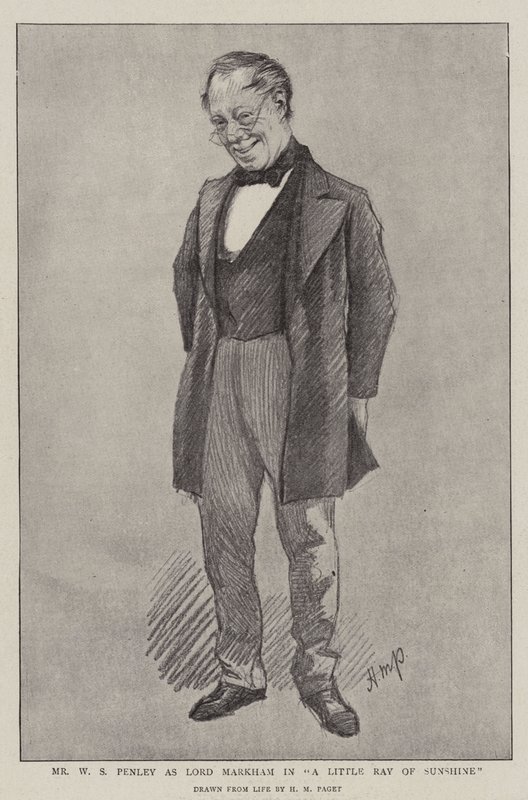 Sr. W S Penley como Lord Markham en Un pequeño rayo de sol de Henry Marriott Paget