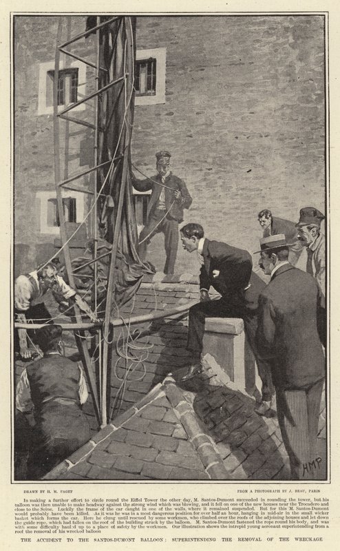 El Accidente del Globo Santos-Dumont, supervisando la remoción de los Restos de Henry Marriott Paget