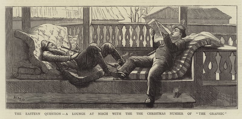 La cuestión oriental, un salón en Nisch con el número de Navidad de The Graphic de Henry Marriott Paget