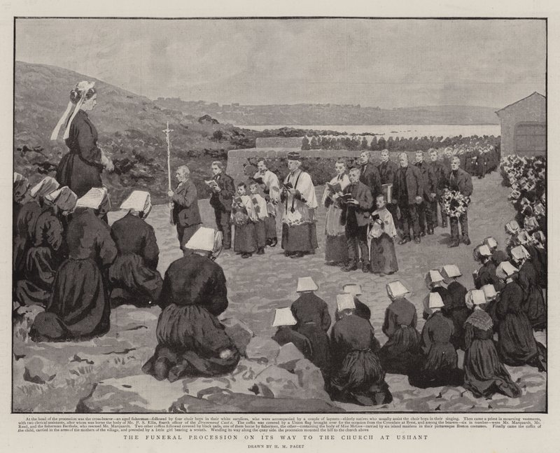 El Cortejo Fúnebre en Camino a la Iglesia en Ushant de Henry Marriott Paget
