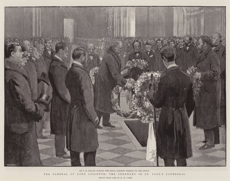 El Funeral del Difunto Lord Leighton, la Ceremonia en la Catedral de San Pablo de Henry Marriott Paget