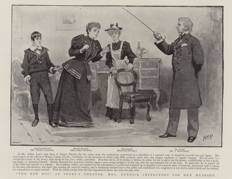 El Nuevo Chico en el Teatro de Terry, la Sra. Rennick intercede por su esposo de Henry Marriott Paget