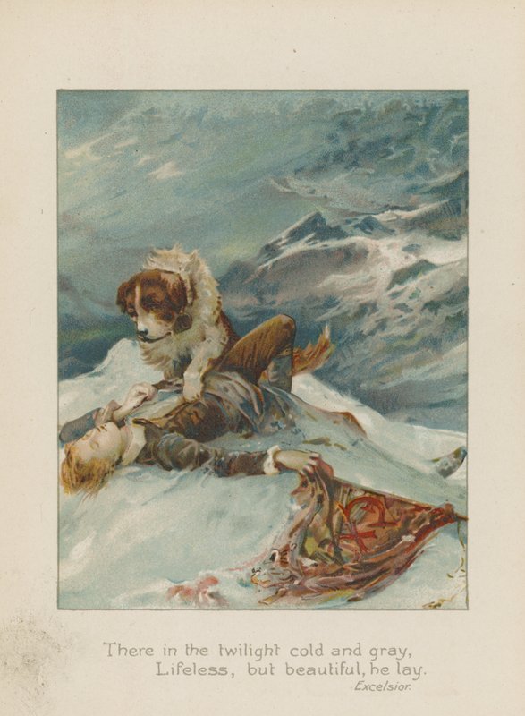 Allí en el crepúsculo frío y gris, yacía sin vida, pero hermoso de Henry Marriott Paget