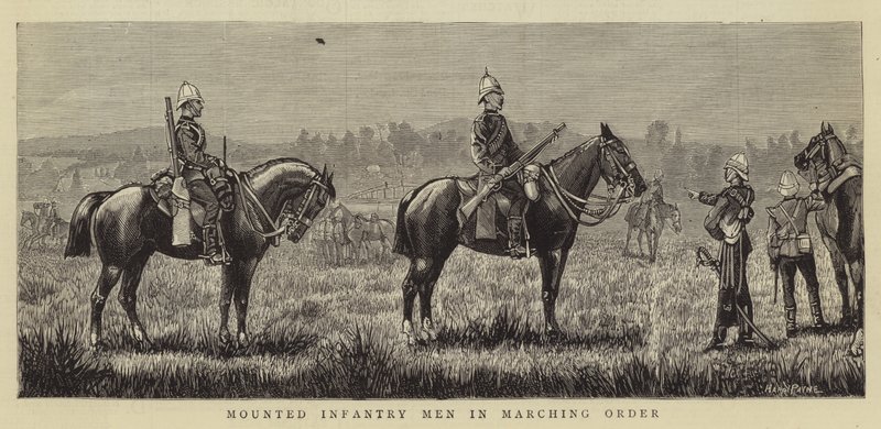 Hombres de infantería montada en orden de marcha de Henry Payne