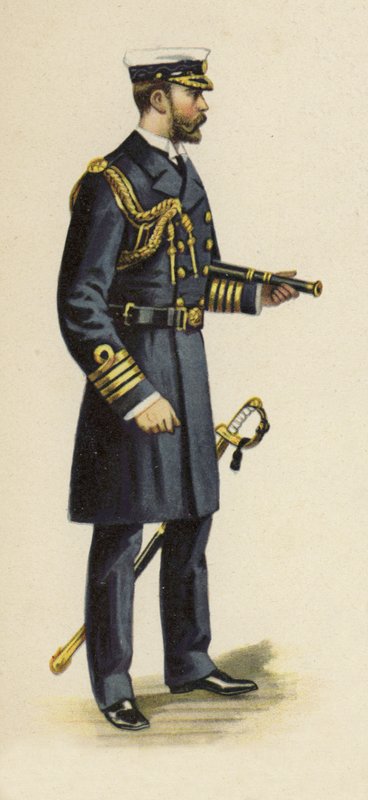El duque de Cornualles y York durante su servicio naval, 1892 (cromolitografía) de Henry Payne