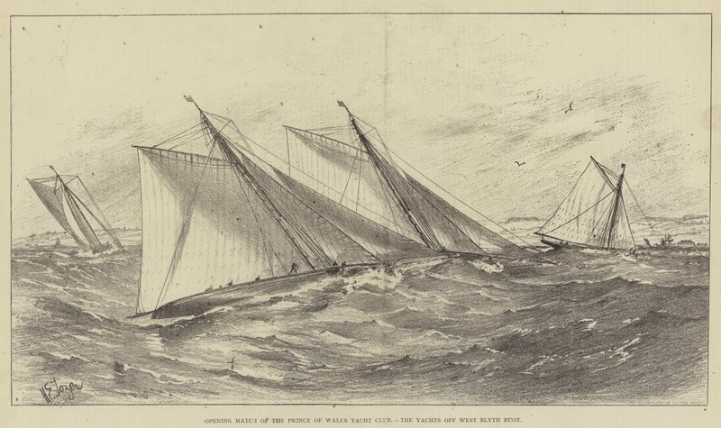 Partido Inaugural del Club de Yates del Príncipe de Gales, los Yates frente a la Boya de West Blyth de Henry Spernon Tozer