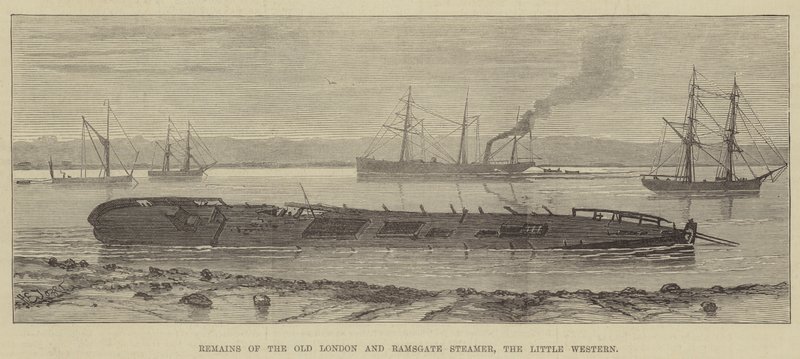Restos del antiguo vapor de Londres y Ramsgate, el Pequeño Occidental de Henry Spernon Tozer