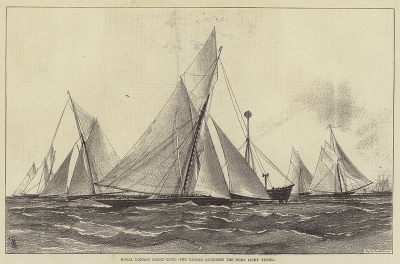 Royal London Yacht Club, los yates rodeando el Nore Light Vessel de Henry Spernon Tozer
