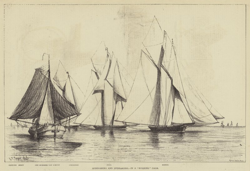 Spinnakers y Spinnakers, en una Calma Rugiente de Henry Spernon Tozer