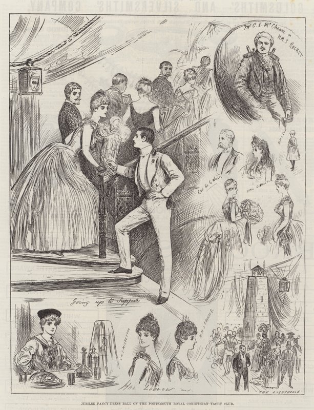 Baile de disfraces de fantasía del Jubileo del Club de Yates Real Corintio de Portsmouth de Henry Stephen Ludlow