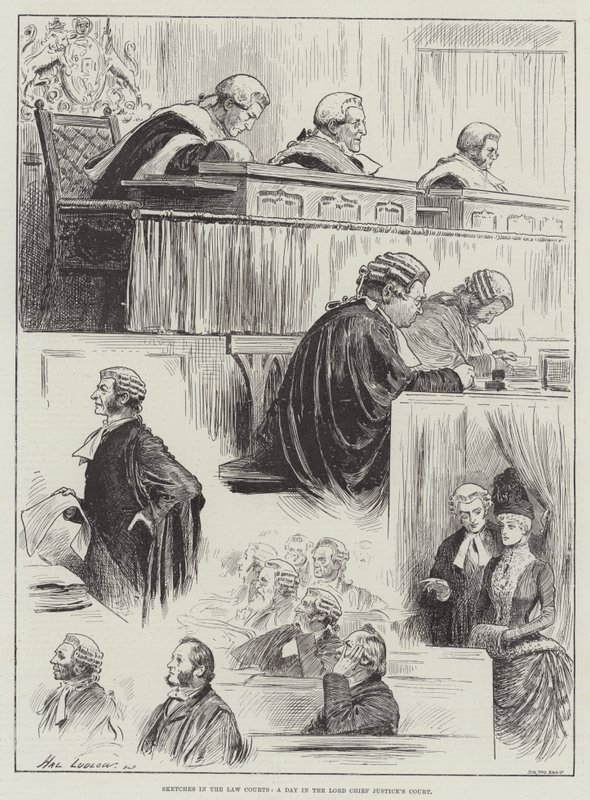 Bocetos en los tribunales, un día en el tribunal del Lord Chief Justice de Henry Stephen Ludlow