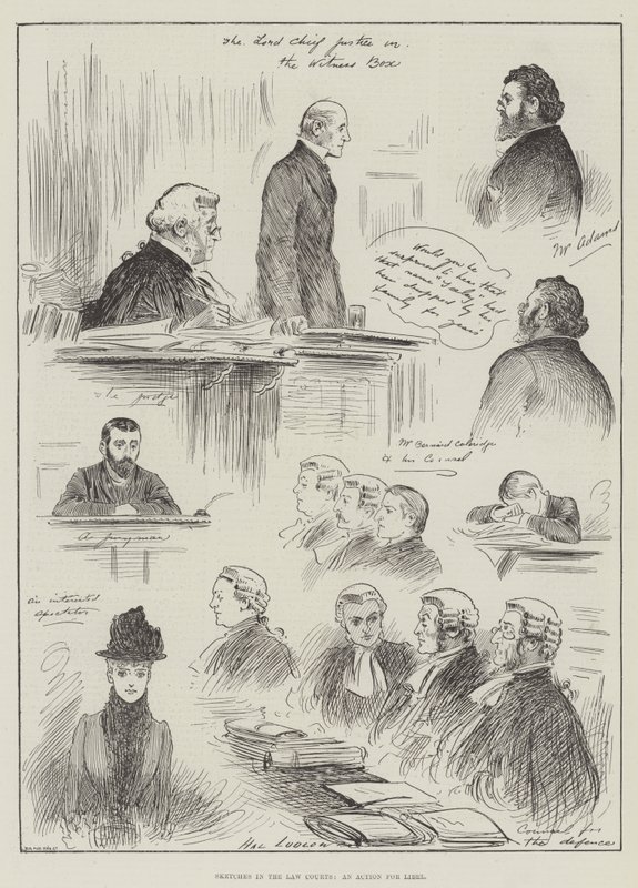 Bocetos en los Tribunales de Justicia, una Acción por Difamación de Henry Stephen Ludlow