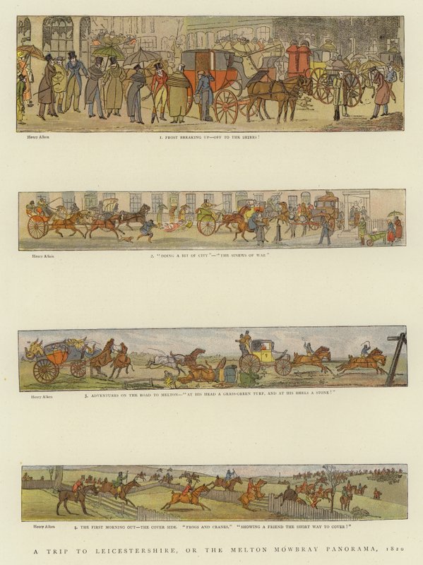 Un viaje a Leicestershire, o el panorama de Melton Mowbray, 1820 de Henry Thomas Alken