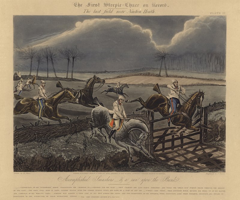 La primera carrera de obstáculos registrada, 1839 de Henry Thomas Alken