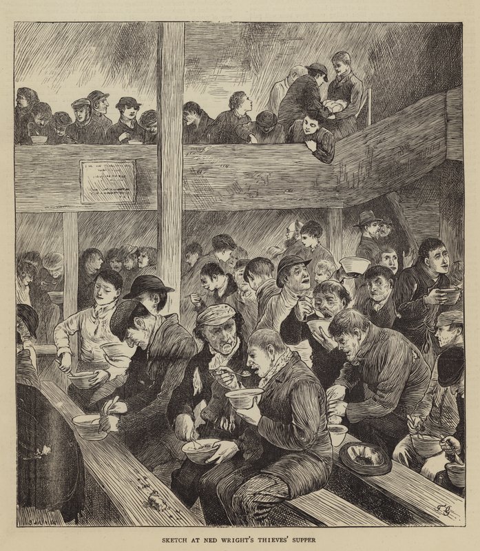 Boceto en la cena de ladrones de Ned Wright de Henry Towneley Green