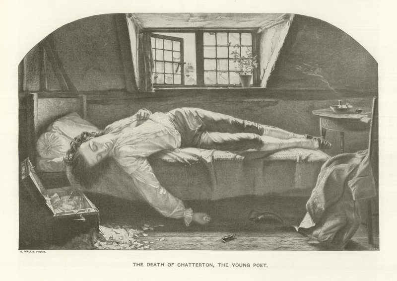 La muerte de Chatterton, el joven poeta de Henry Wallis