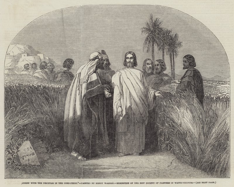 Cristo con los discípulos en el campo de maíz de Henry Warren