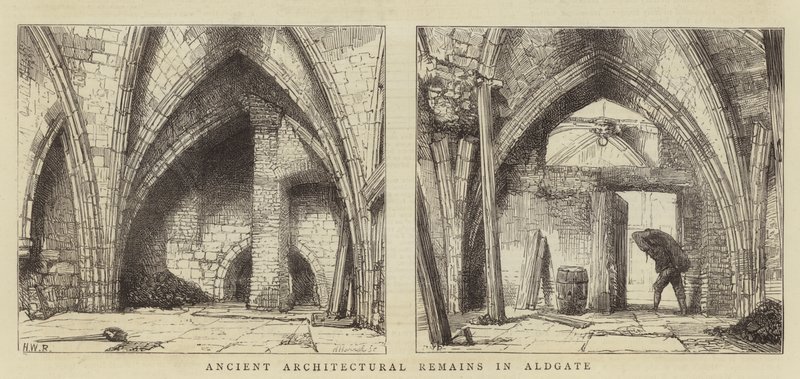 Restos arquitectónicos antiguos en Aldgate de Henry William Brewer
