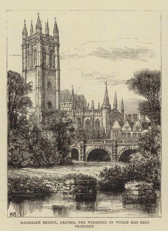 Puente Magdalen, Oxford, cuya ampliación ha sido propuesta de Henry William Brewer