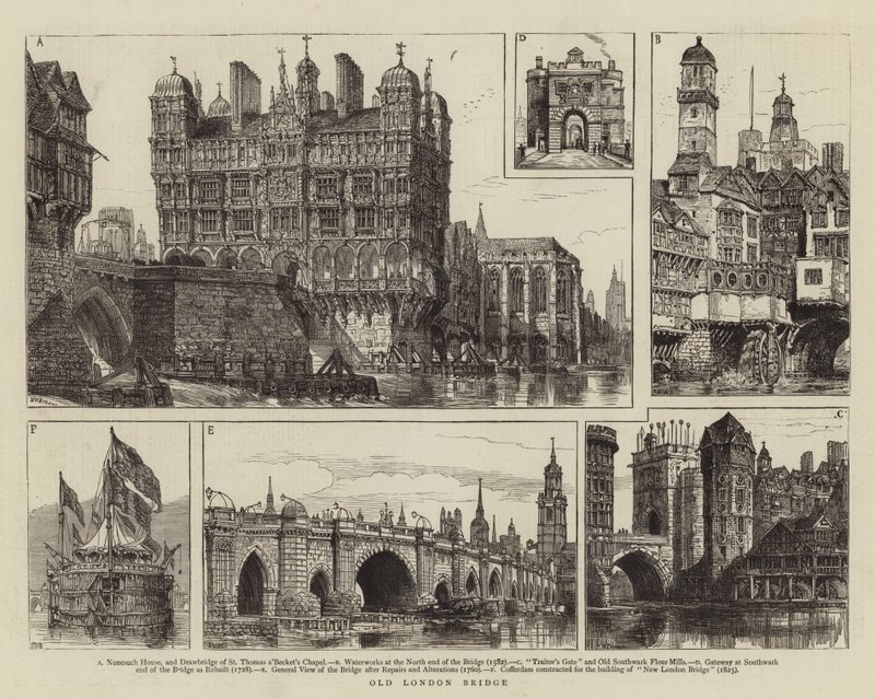 El viejo puente de Londres de Henry William Brewer
