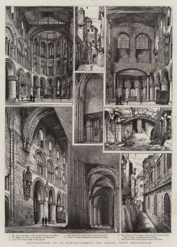 Restauración de San Bartolomé el Grande, West Smithfield de Henry William Brewer