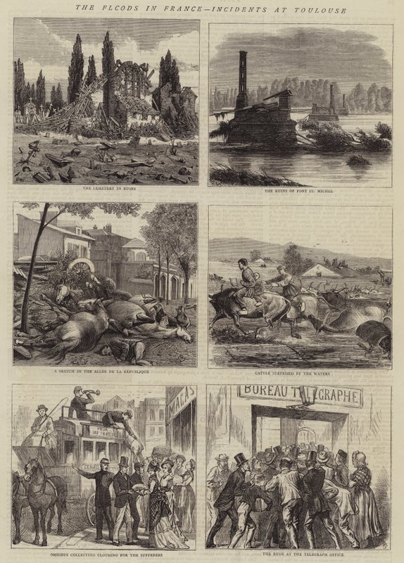 Las inundaciones en Francia, incidentes en Toulouse de Henry William Brewer