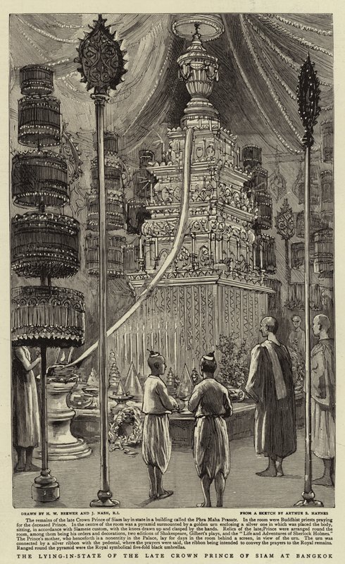 El Velatorio del Difunto Príncipe Heredero de Siam en Bangkok de Henry William Brewer