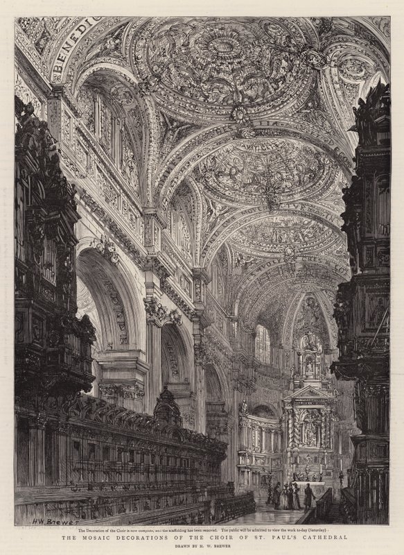Las decoraciones de mosaico del coro de la Catedral de San Pablo de Henry William Brewer