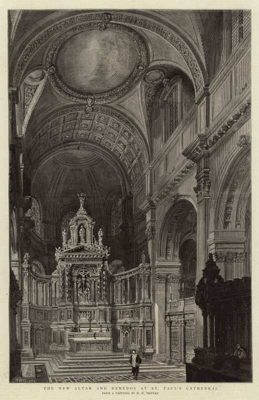 El nuevo altar y retablo en la Catedral de San Pablo de Henry William Brewer