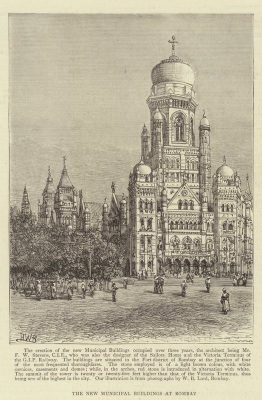 Los nuevos edificios municipales en Bombay de Henry William Brewer